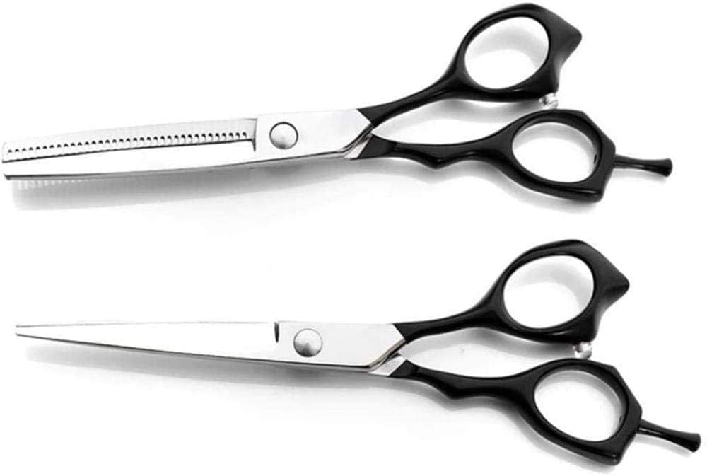 Friseurschere, professionelles Friseurscheren-Set, Effilierschere, Schwarz, 6 Zoll, für Friseursalons und Familiensalons, Friseure oder den Heimgebrauch 1 - beautyhautnah.de