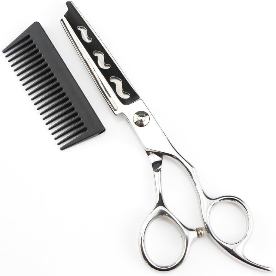 GZSLKSCD 6 Zoll professionelle Hohle 2-in-1-Haarschneideschere mit Kamm, Friseur-Haarschneideschere, Friseurschere 1 512b1LsrHFL. AC SL1000 - beautyhautnah.de