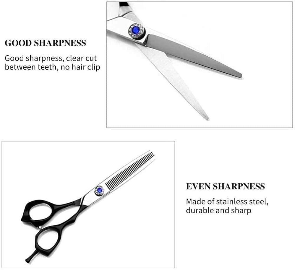 Friseurschere, professionelles Friseurscheren-Set, Effilierschere, Schwarz, 6 Zoll, für Friseursalons und Familiensalons, Friseure oder den Heimgebrauch 2 51hNBKQVT4L. AC SL1000 - beautyhautnah.de