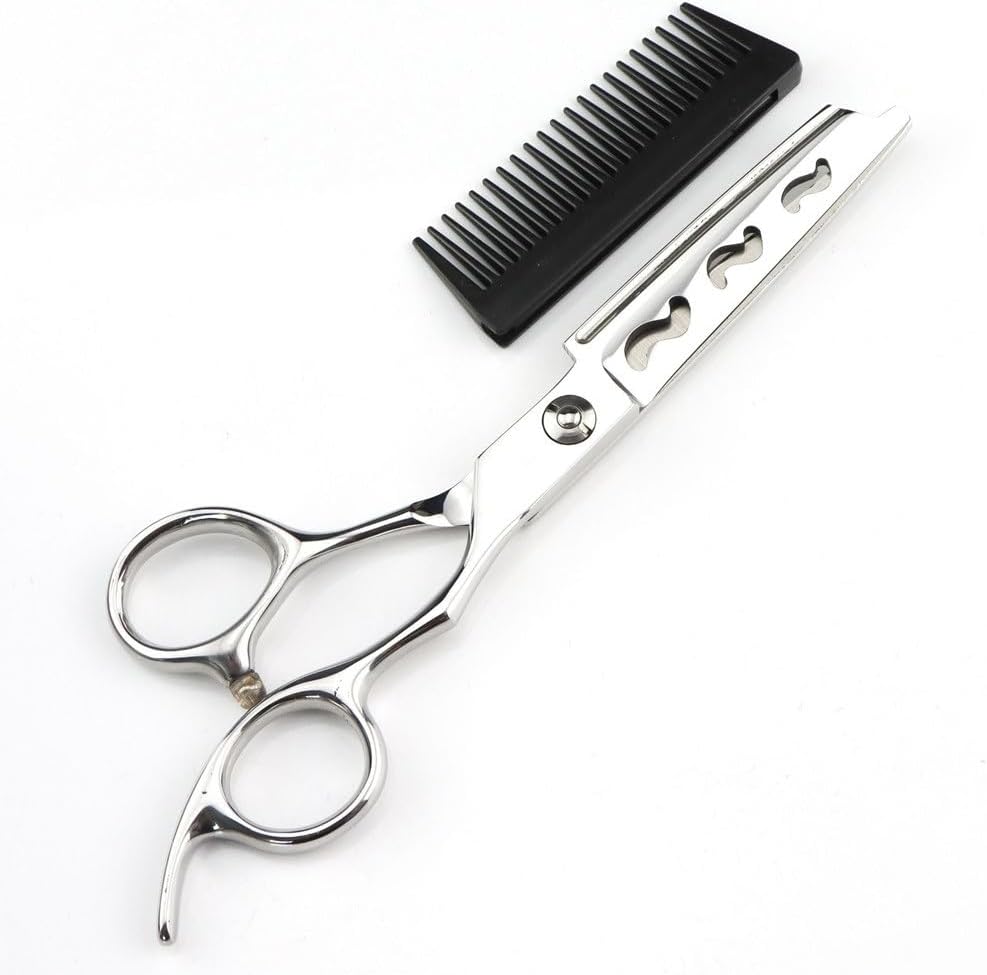 GZSLKSCD 6 Zoll professionelle Hohle 2-in-1-Haarschneideschere mit Kamm, Friseur-Haarschneideschere, Friseurschere 2 51vOR4F liL. AC SL1000 - beautyhautnah.de