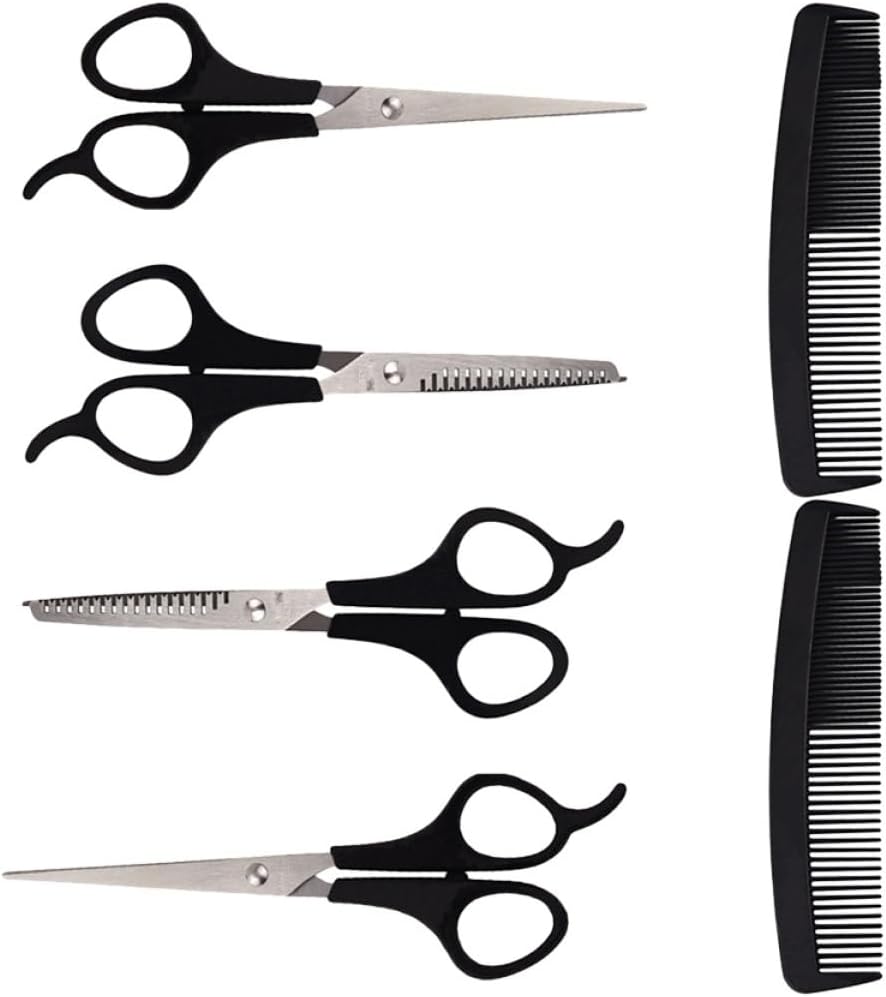 2 Sätze 6Tlg Kamm hairdresser scissors hair clipper Haarschneide-Set Haarschneidemaschine Haarschneide-Enthusiasten-Set haar schneidemaschine Haarschneideschere Friseurschere Black FRCOLOR 2 51vSY7yUeuL. AC SL1203 - beautyhautnah.de