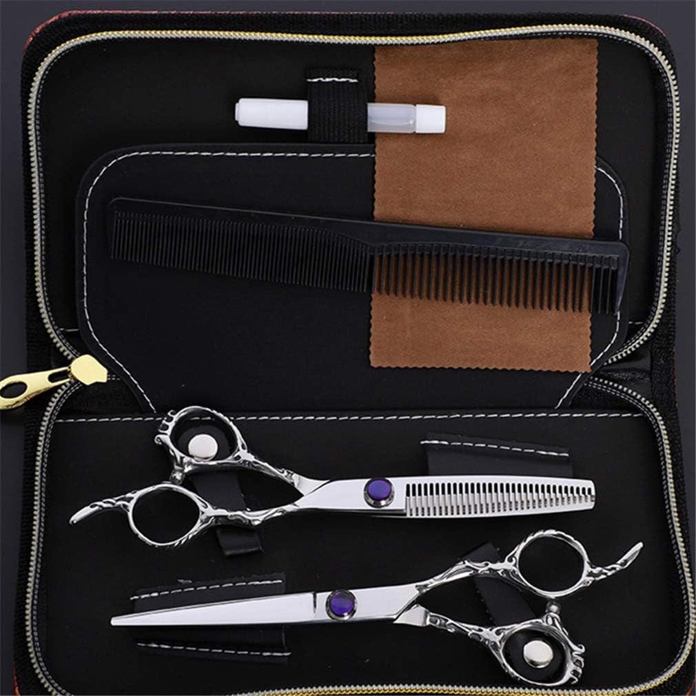 6,0-Zoll-Profi-Friseurscheren-Set, Salon-Friseurschere (gerade Schere und Effilierschere), Styling-Werkzeug aus Edelstahl, für Salon, Friseur oder Heimgebrauch 2 61LGGrNaZYL. AC SL1010 - beautyhautnah.de