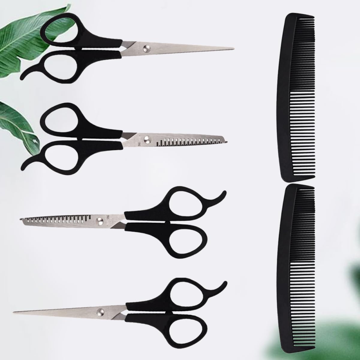 2 Sätze 6Tlg Kamm hairdresser scissors hair clipper Haarschneide-Set Haarschneidemaschine Haarschneide-Enthusiasten-Set haar schneidemaschine Haarschneideschere Friseurschere Black FRCOLOR 3 61QEzw5UDUL. AC SL1201 - beautyhautnah.de