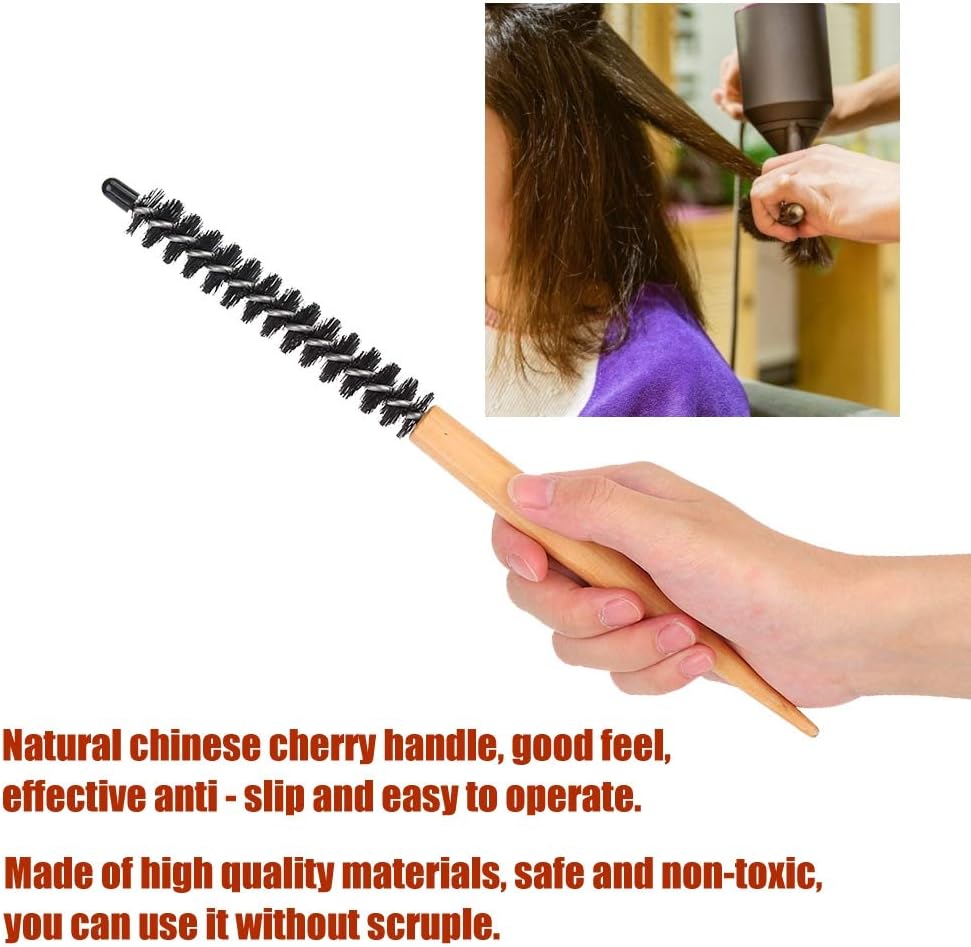 Kleine runde Haarbürste, krulborstel round wooden brush professionelle Friseur Kamm Lockenwickler Bürste Make-up Kamm neckende Bürste Haarstyling Werkzeug Zubehör für Beauty Solon oder Haushalt(16#) 3 - beautyhautnah.de