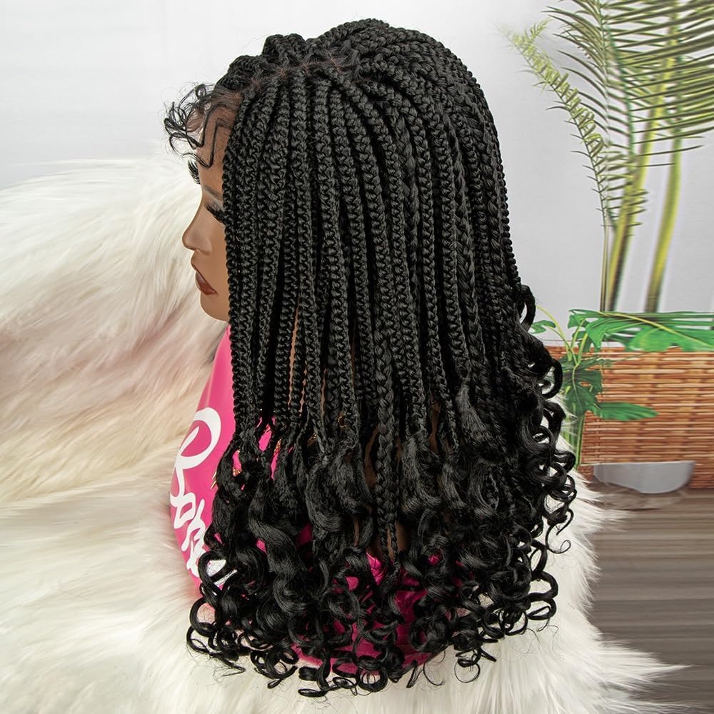 ZXINXIN 4 * 4 Lace Braids Perücken Echthaar Lace Front Perücken mit Haaren, für Frauen geflochtene Perücken synthetische halbe Intre Braid Perücke 4 71cpayGa7 L. AC SL1000 - beautyhautnah.de