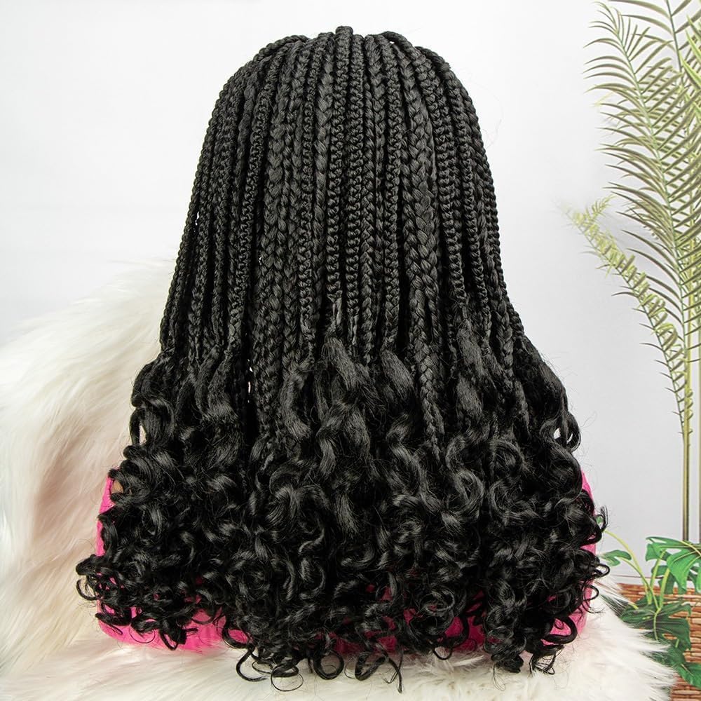 ZXINXIN 4 * 4 Lace Braids Perücken Echthaar Lace Front Perücken mit Haaren, für Frauen geflochtene Perücken synthetische halbe Intre Braid Perücke 3 - beautyhautnah.de