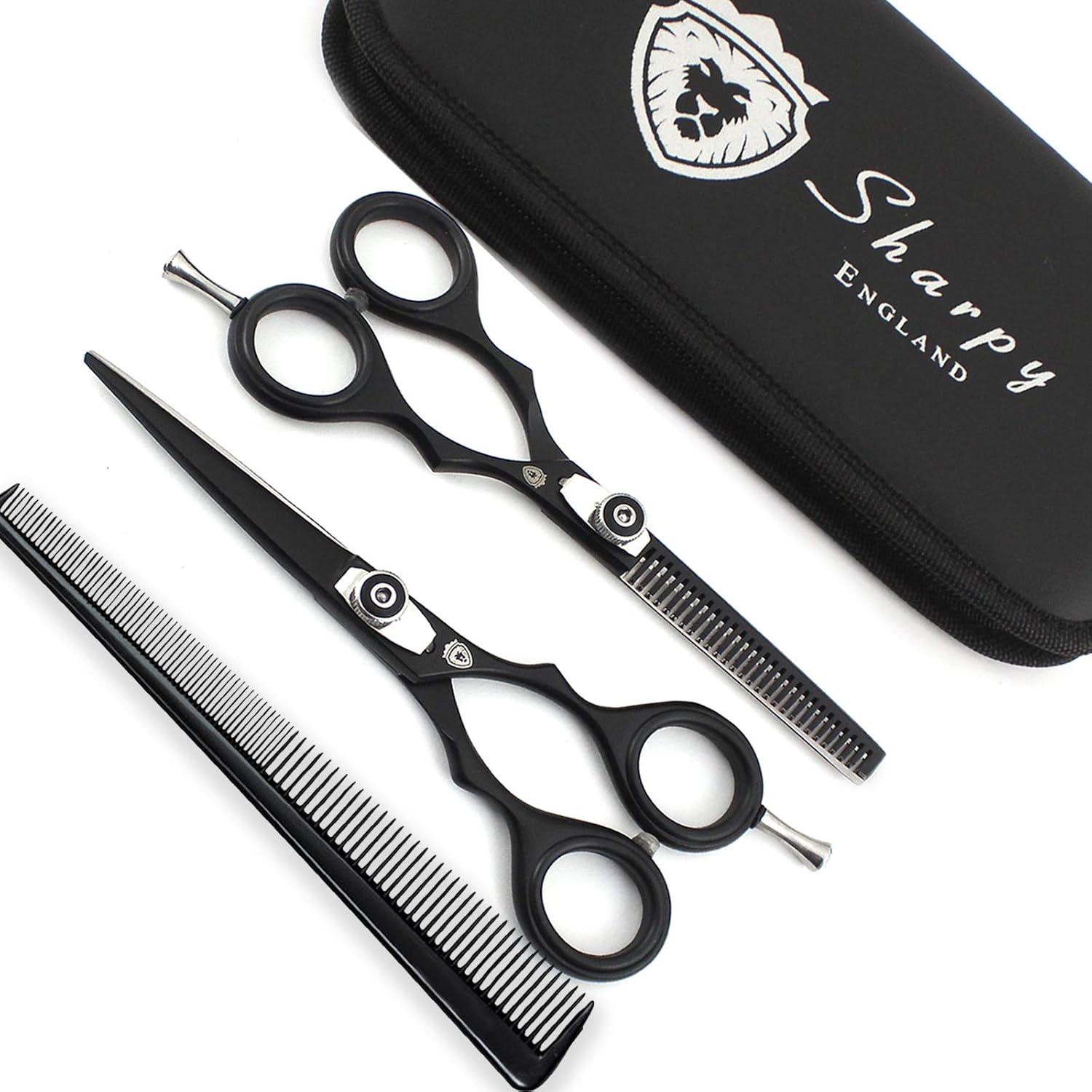 Sharpy England Professionelle Friseurschere/Barbierschere/Effilierschere, 14 cm, sehr scharf, japanischer Edelstahl, feine Anpassung der Spannschraube 1 71y2xA tTL. AC SL1500 - beautyhautnah.de