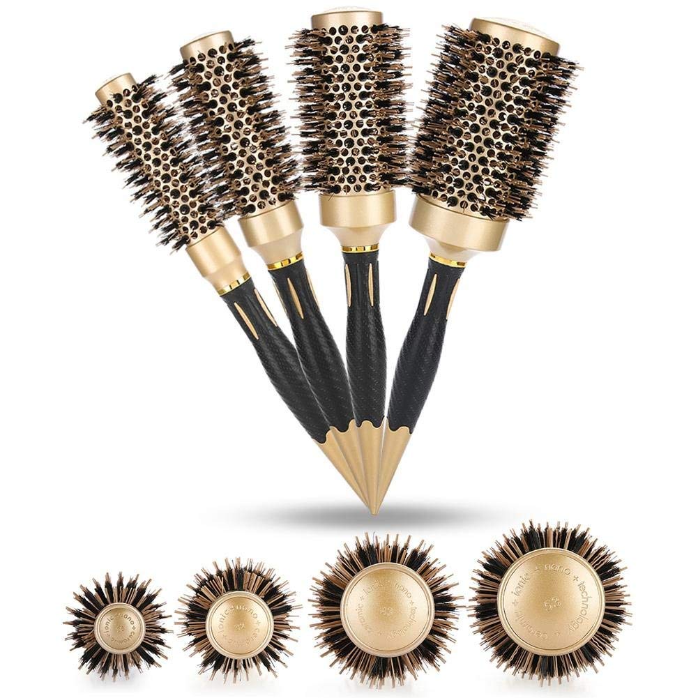 4 in 1 Runde Bürsten für Föhnen professionelle Anion Antistatische Große Haarbürsten Salon Styling Kamm Gold & Schwarz (4 x Haarbürste) 1 71teJPOWFHL. SL1001 - beautyhautnah.de