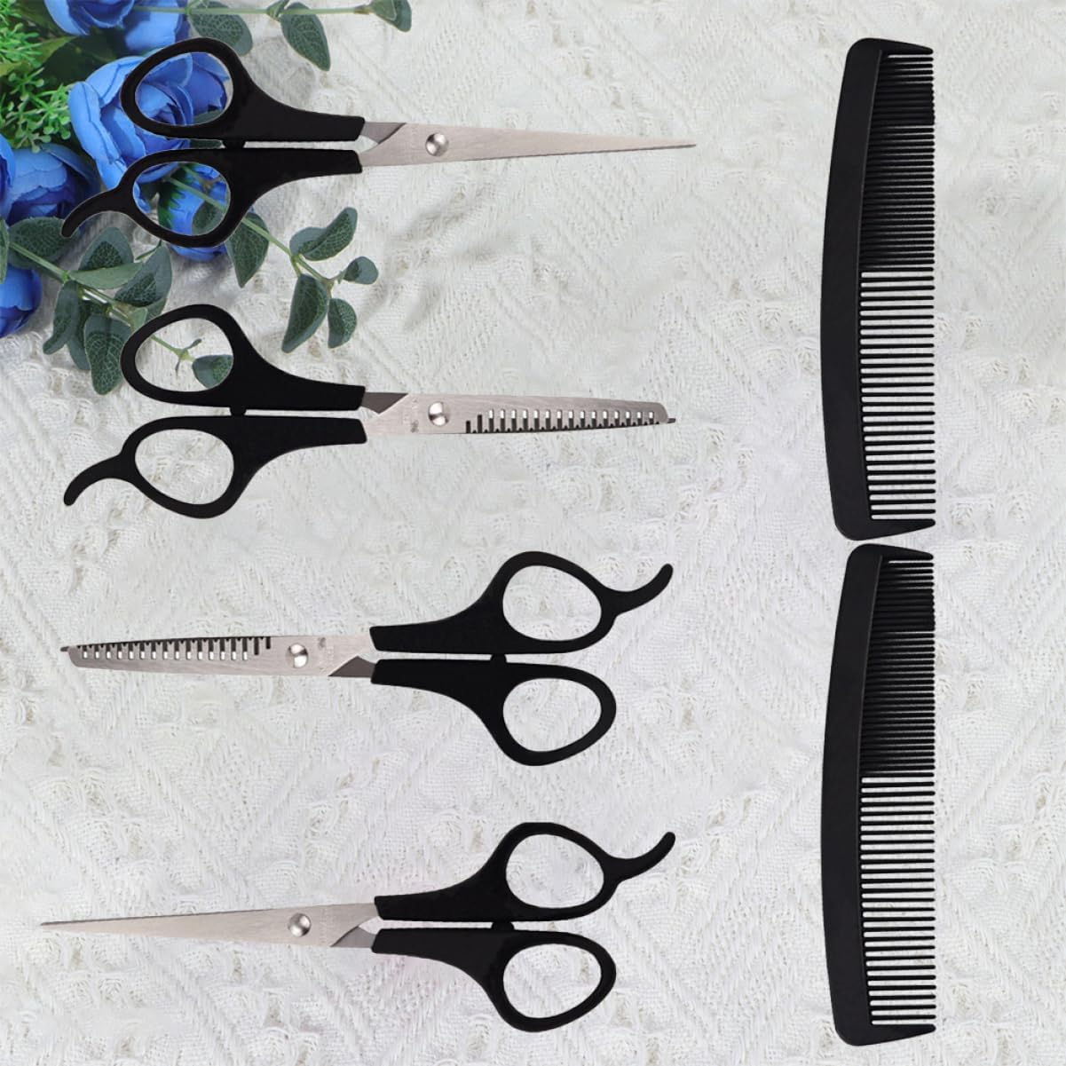 2 Sätze 6Tlg Kamm hairdresser scissors hair clipper Haarschneide-Set Haarschneidemaschine Haarschneide-Enthusiasten-Set haar schneidemaschine Haarschneideschere Friseurschere Black FRCOLOR 7 71uqdhDcTGL. AC SL1201 - beautyhautnah.de