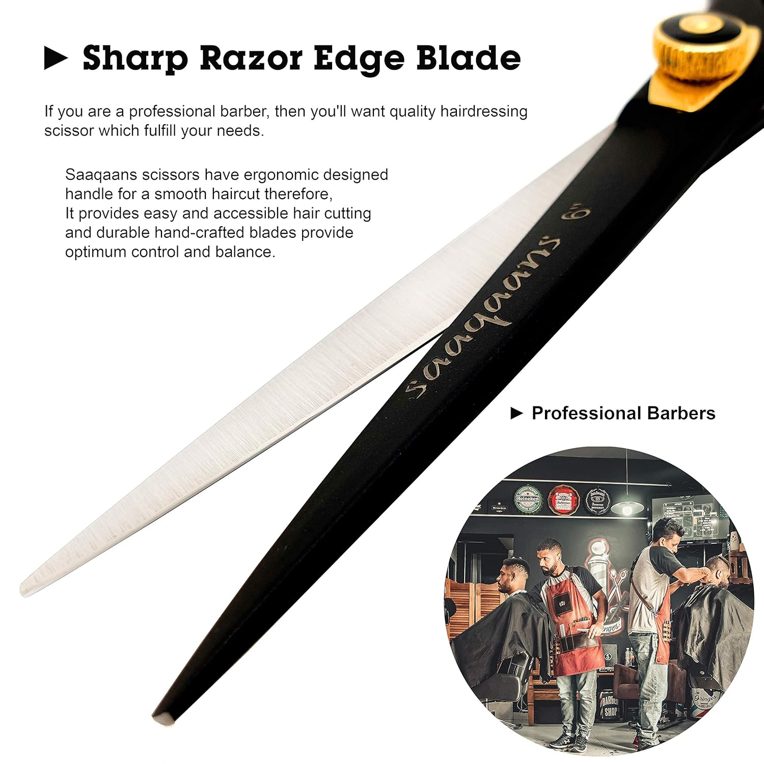 Saaqaans SQR-01 Professionelle Friseurschere Rasiermesser 6" für Friseure und Heimanwender mit einem schwarzen Schere Fall (Schwarz Rasierer Scheren) 3 81f081b6mEL. SL1500 - beautyhautnah.de