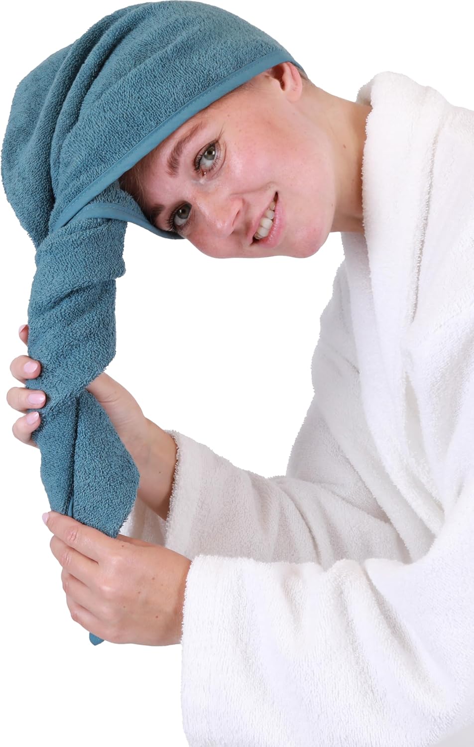 Betz 1 Stück Turban Handtuch 100% Baumwolle Turbantuch - Haar Turban - Frottier Kopfhandtuch - Farbe taubenblau 4 81w5NHdQhQL. AC SL1500 - beautyhautnah.de
